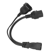 Y Splitter Cordon d'Extension d'Alimentation 32cm IEC320 C14 vers C19 + Adaptateur Femelle