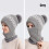 Conjunto de gorro e cachecol, Conjunto de gorro de inverno, Conjunto de cachecol e gorro feminino, Conjunto de cachecol, gorro e máscara feminina 5