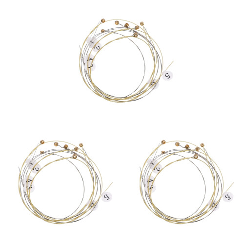 48Pièces Kit Cordes Lyre Dorées Remplaçables Usage Facile Et Durable 2