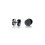 2Pièces D'oreilles Piercing Design Haltère Acier Noir Chic 2