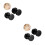 2Pièces D'oreilles Piercing Design Haltère Acier Noir Chic 4