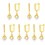 5Paires Boucles D'oreilles Hommes Dorées Claw Design 2