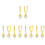 5Paires Boucles D'oreilles Hommes Dorées Claw Design 5