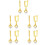 5Paires Boucles D'oreilles Hommes Dorées Claw Design 6
