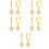 5Paires Boucles D'oreilles Hommes Dorées Claw Design 7