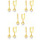 5Paires Boucles D'oreilles Hommes Dorées Claw Design 8