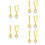5Paires Boucles D'oreilles Hommes Dorées Claw Design 10