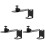 3Pièces Support Mural Stable En Acier Pour Projecteur Noir Ajustable 4
