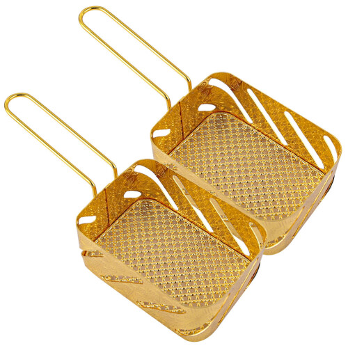 10Pièces Mini Panier À Frites Métal Pour Restaurant 2