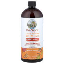 MaryRuth's, Vloeibare ochtendmultivitamine + Haargroei, Peach Mango, 30 fl oz (887 ml)