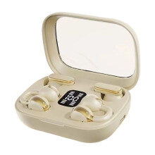 Écouteurs sans fil Bluetooth à deux oreillettes, style clip, pour le sport, avec réduction de bruit, indicateur de batterie LED et autonomie