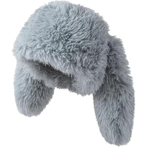 Fluffy Bunny Ears Beanie – Soft Plush, Adjustable, One