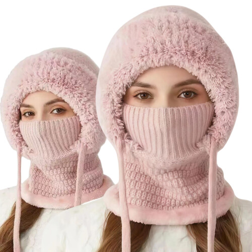 Καπέλο Beanie 3 σε 1 για γυναίκες, 2025 Αναβαθμισμένο καπέλο με κάλυμμα προσώπου με