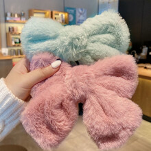 Ludlz Haarspangen mit Schleifen – 5 große, flauschige Haarspangen mit Schleifen für Damen und Mädchen