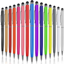 Paquete de 15 lápices ópticos capacitivos 2 en 1 con punta de bolígrafo y punta fina, cuerpo metálico, multicolor – Compatibles con teléfonos