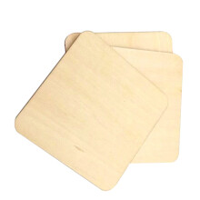 24 phíosa Slise Cearnógacha Adhmaid, Bileoga Adhmaid Neamhchríochnaithe, Adhmad Bán le haghaidh Ceardaíocht DIY, Coasters Péintéireachta,