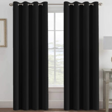 Blackout Curtain Panel 52x96 in Jet Black Grommet