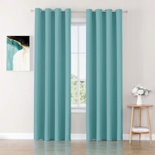 Blackout Curtains 102 inches Long for Bedroom - 2 Panels Set Grommet Thermal Insulated Room Darkening Curtains for Living Room (Aqua, 52 x 102 Inch)