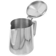 Tazza per schiumare il latte in acciaio inox con coperchio