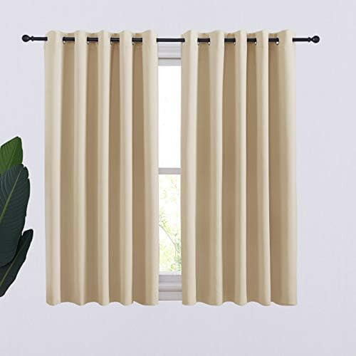 Blackout Curtains with Silver Grommets, 34x60 in, 2 Panels