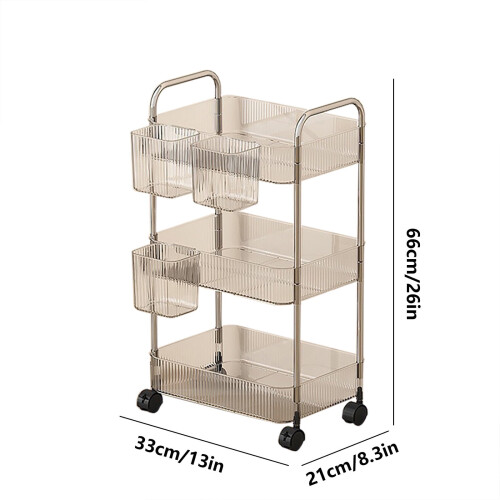 Carrello multiuso a 3 ripiani con cassetti in plastica Japceit 1