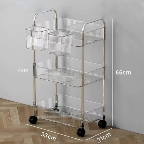 Carrello multiuso a 3 ripiani con cassetti in plastica Japceit 2