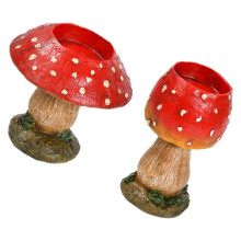 Mushroom-Shaped Resin Candle Holder Set of 2