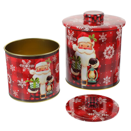 4Pièces Boîtes Métalliques Noël Multi Fonction Pour Conserves Biscuits 1