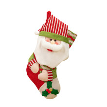 Santa Stocking with Scarf, Handmade Embroidered Christmas