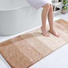 Alfombra de pasillo para baño color beige, 54x24 pulgadas, microfibra con