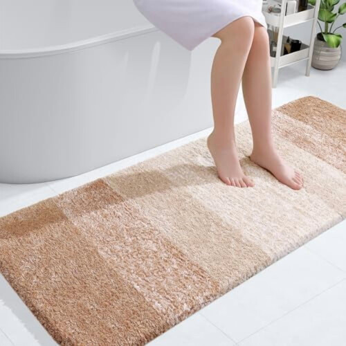 Microfiber Bathroom Rug 54 x 24 in, Soft Absorbent with TP