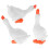 White Resin Goose Figurines 3 pcs 1