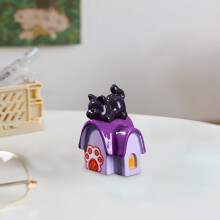 Conjunto de miniaturas de abóboras de resina para o Halloween com bruxa e