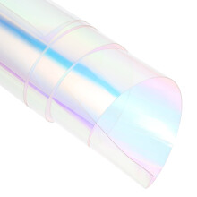 Folha de tecido de PVC holográfico iridescente para artesanato DIY