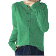 Cardigã feminino de tricô grosso com decote em V profundo, mangas compridas com punhos canelados, botões e tecido aconchegante para looks casuais