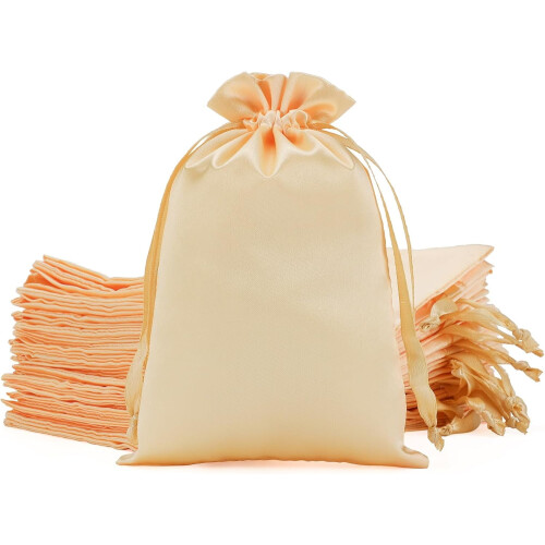 Conjunto de 30 sacolas de cetim com cordão, 7,6 x 10,2 cm (3 x 4 polegadas), ideais para presentes de Natal, casamento, aniversário, chá de bebê