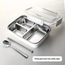 Boîte à lunch étanche en acier inoxydable à 3 ou 4 compartiments - Boîte bento durable et facile à nettoyer pour les étudiants et les