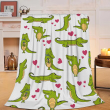 Couverture crocodile ultra douce et confortable, en flanelle polaire pelucheuse, 127 x 102 cm, cadeau chaleureux pour femmes, filles, garçons et