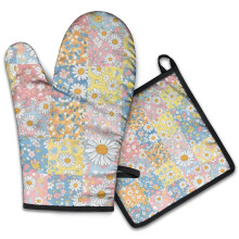 Gants de cuisine Pioneer Flower à motif floral (lot de 2), résistants à la chaleur, 19,5 cm x 30,5 cm