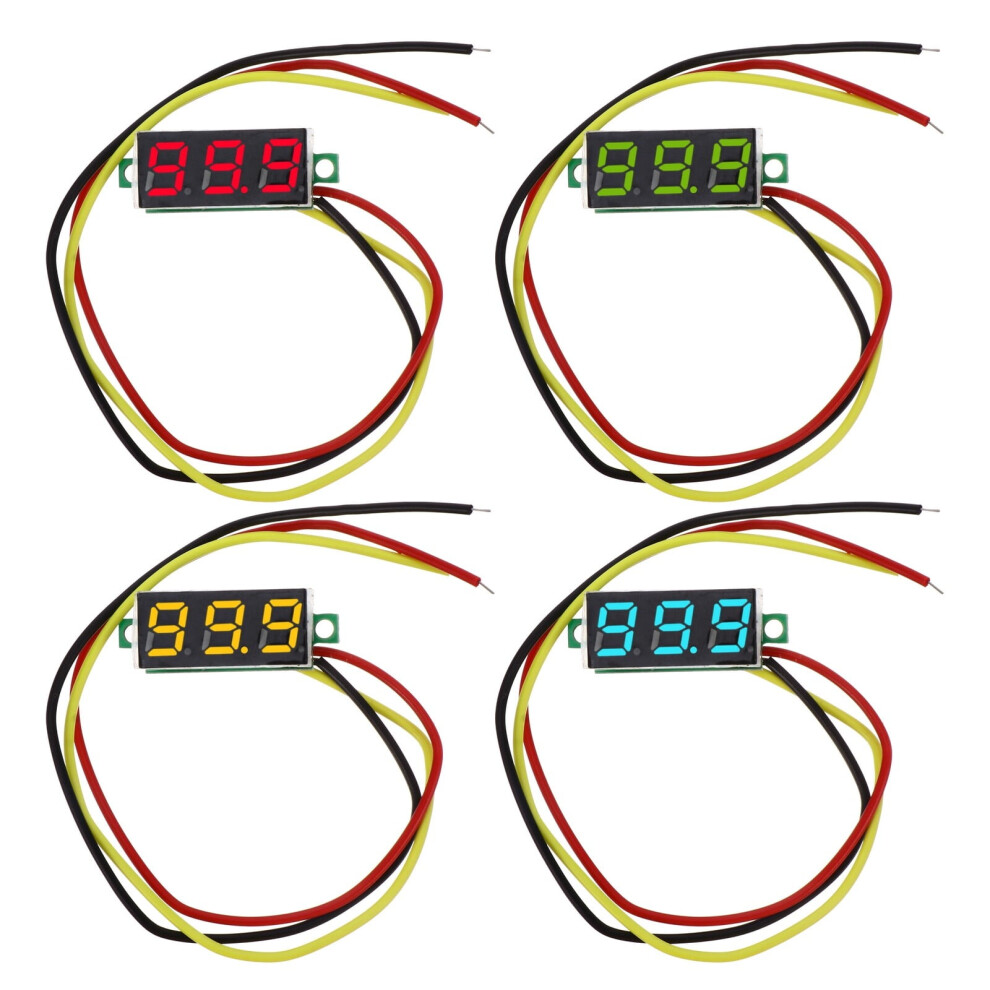 4 Pcs Solar Battery Monitor Voltmeter Mini Voltage Portable 9405492914742