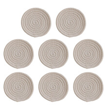 8 Pack Cotton and Linen Coasters 11cm Round