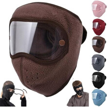Thermomaske aus Fleece mit abnehmbarer Skibrille – atmungsaktiv und warm, für Damen und Herren beim Laufen, Skifahren, Wandern und Radfahren