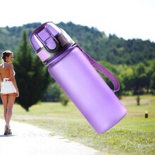 FRCOLOR 400 ml Tragbare, stoßfeste Sport-Trinkflasche aus Kunststoff, ideal zum Laufen und für Yoga (Lila)