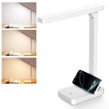 LED-skrivebordslampe, trådløs oppladbar leselampe, 3 fargemoduser, trinnløs dimming, berøringskontroll, for lesing, studier, kontor
