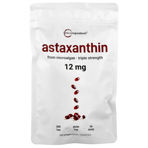 Micro Ingredients, Astaxanthin, 12 mg, 120 Softgels