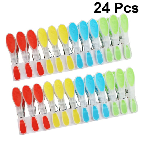 FRCOLOR24 τεμάχια αντιανεμικά πλαστικά μανταλάκια με αντιολισθητική λαβή για 2