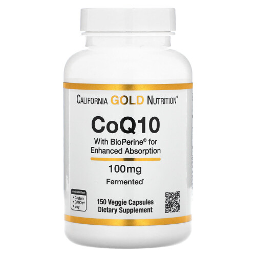 Καλιφόρνια Γκόλντ Νουτρίσιον, CoQ10 με BioPerine, 100 mg, 150 Βοτάνικα Κάψουλας