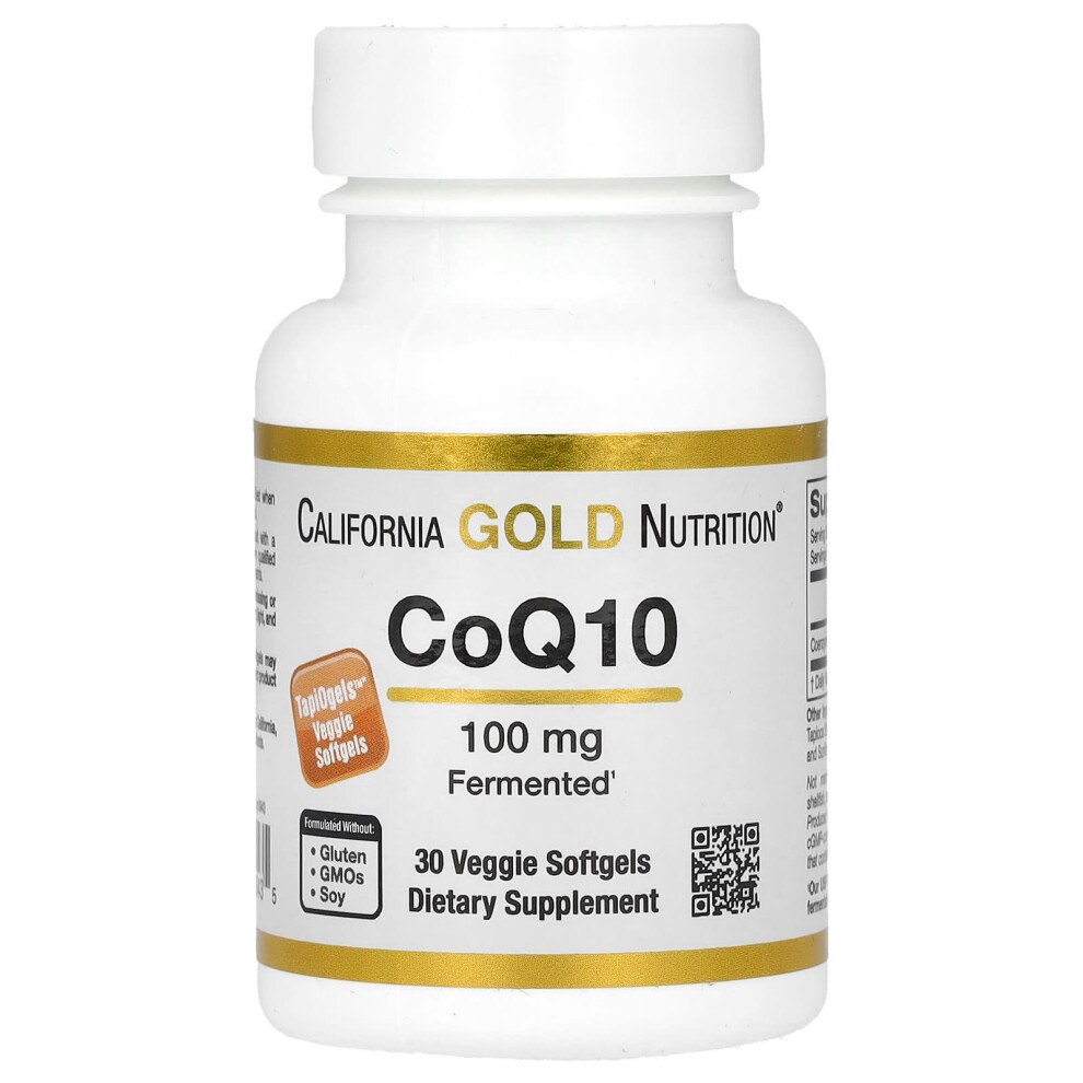 California Gold Nutrition Gold California Nutrition, Coq10, 100 Mg, 30 Veggie Softgels