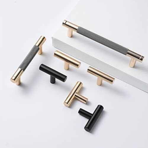 Aluminum Drawer Pulls Gold Nickel Oxidation 2-Pack 2