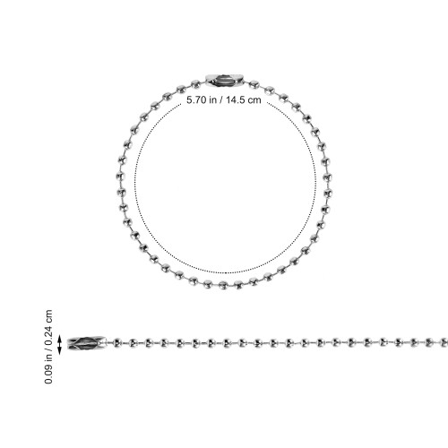 200Pcs Silver Adjustable Bead Chain with Connector Clasp for Key Rings 2